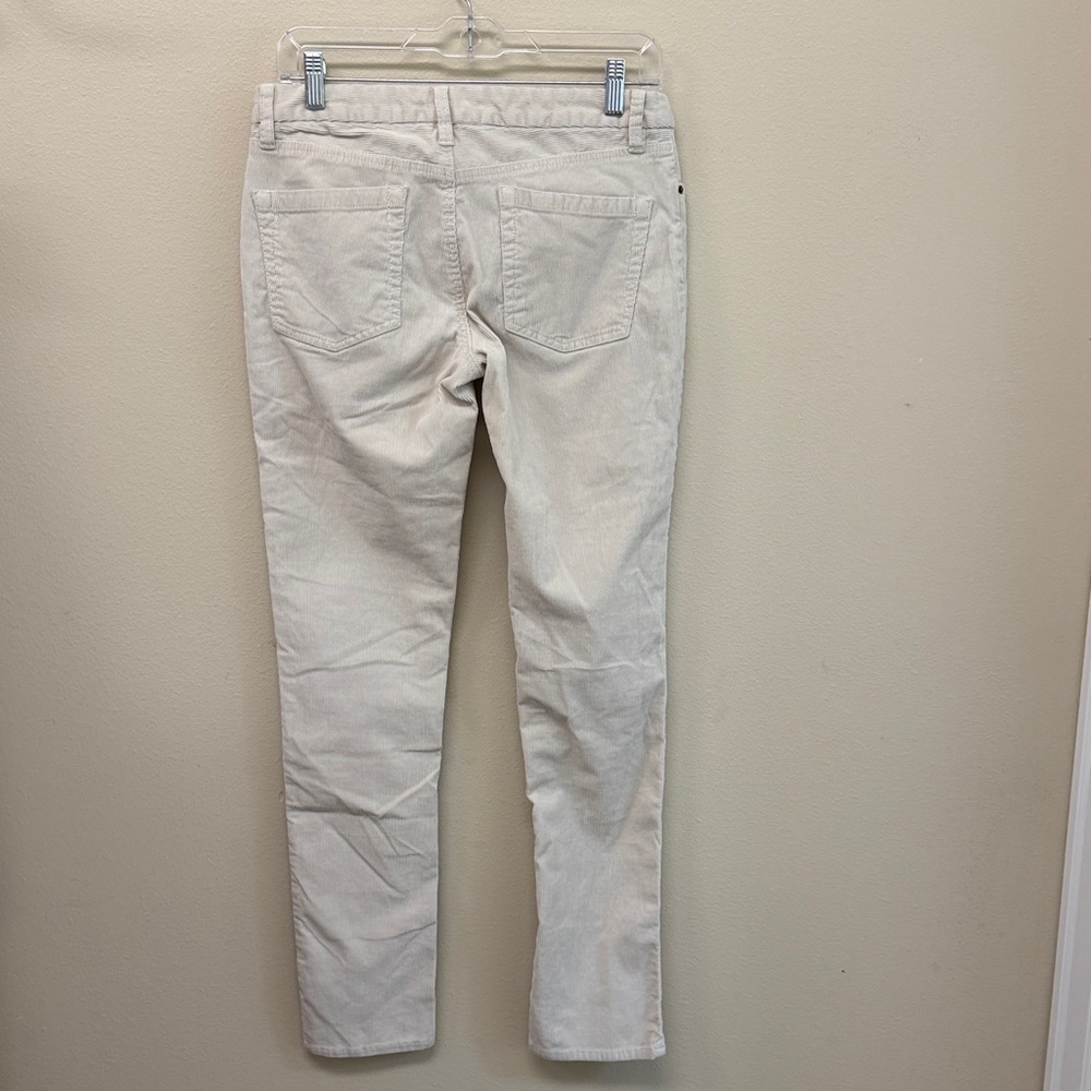 Garnet Hill Cream Corduroy Low Rise Straight Leg Pants Sz4 - Picture 3 of 5